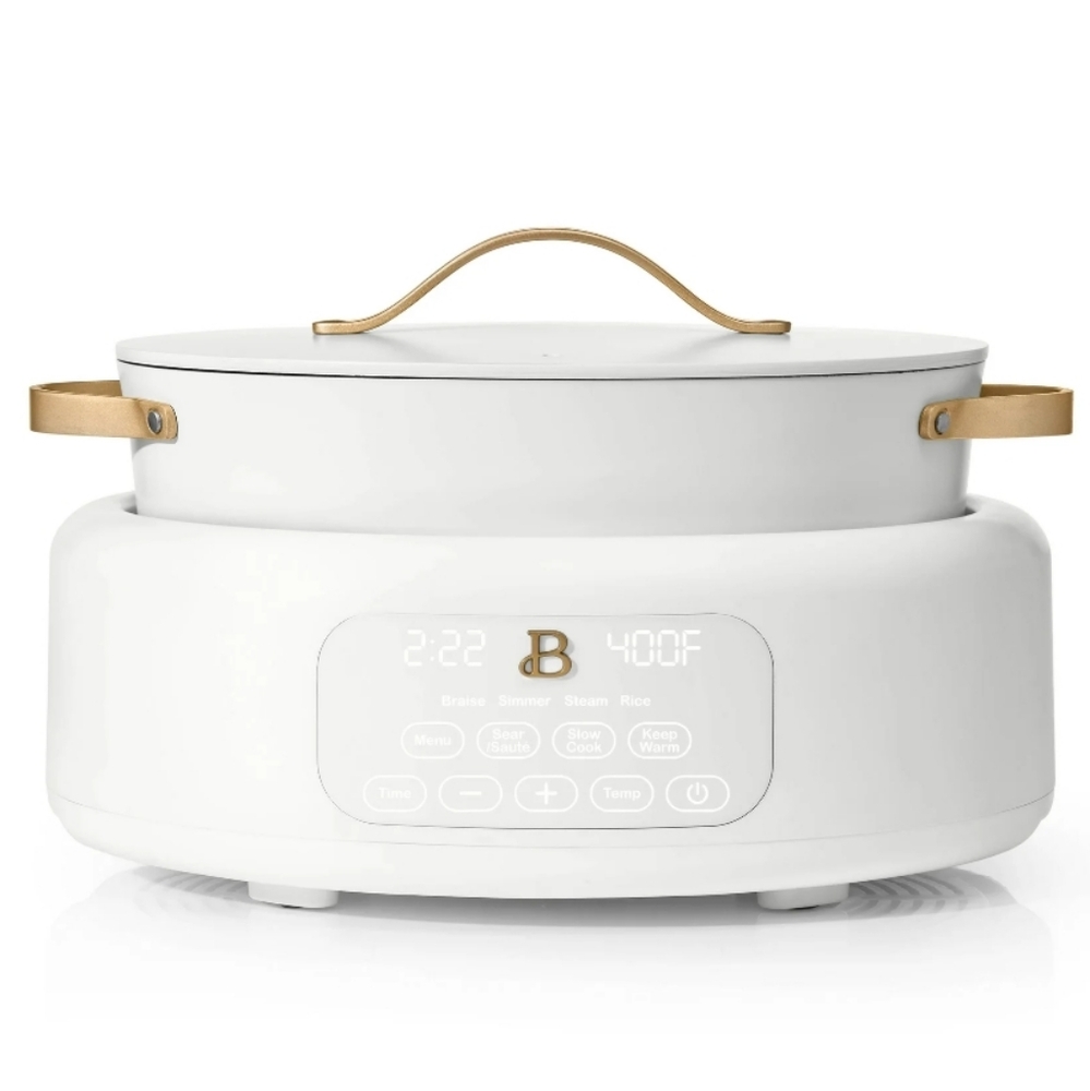 Beautiful 10 in 1, - 6 Qt Electric Multi-Cooker, White by Drew Barrymore